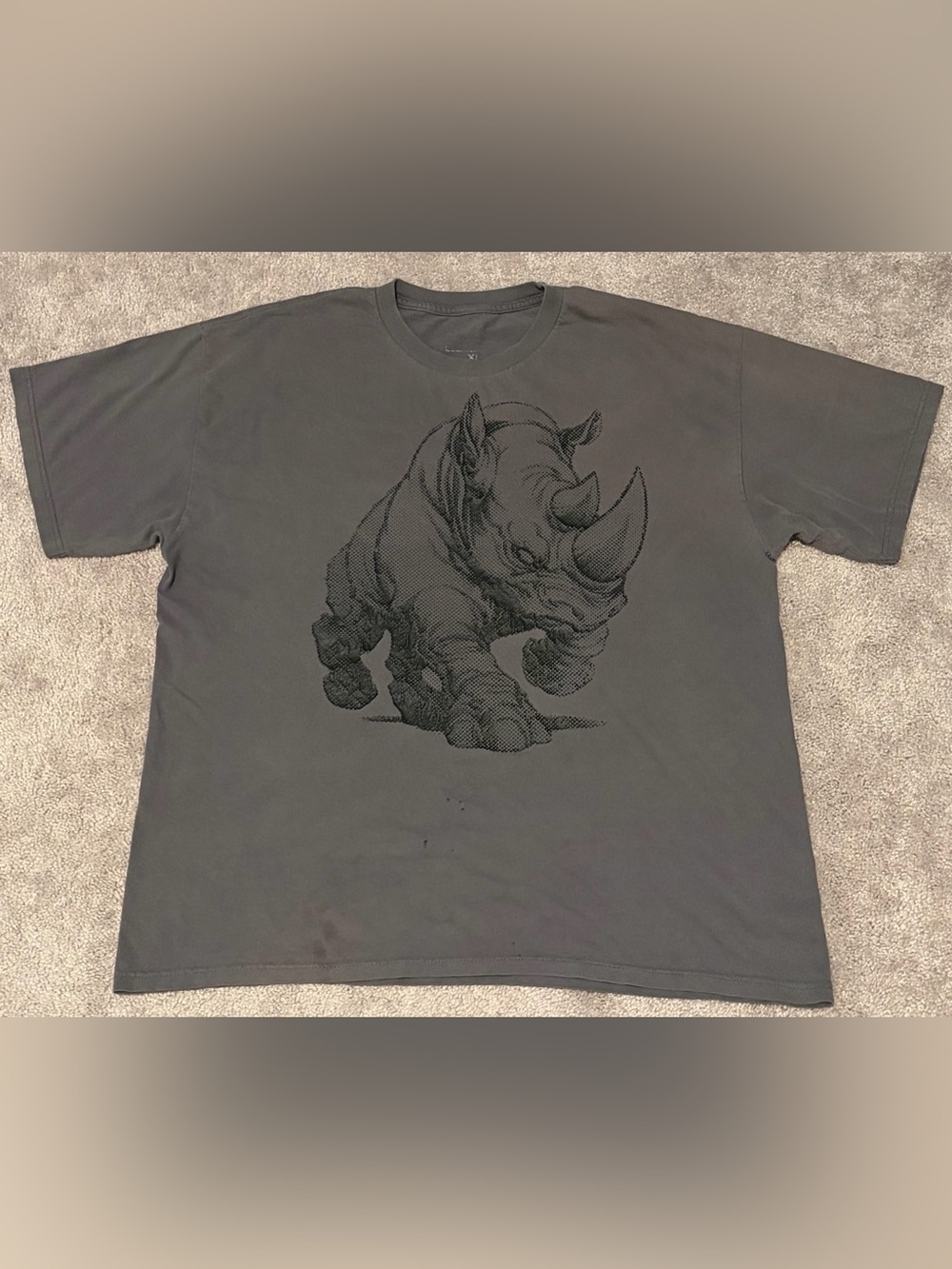 Ecko Unltd Men’s Gray Raised Dots Rhino Graphic Size XL